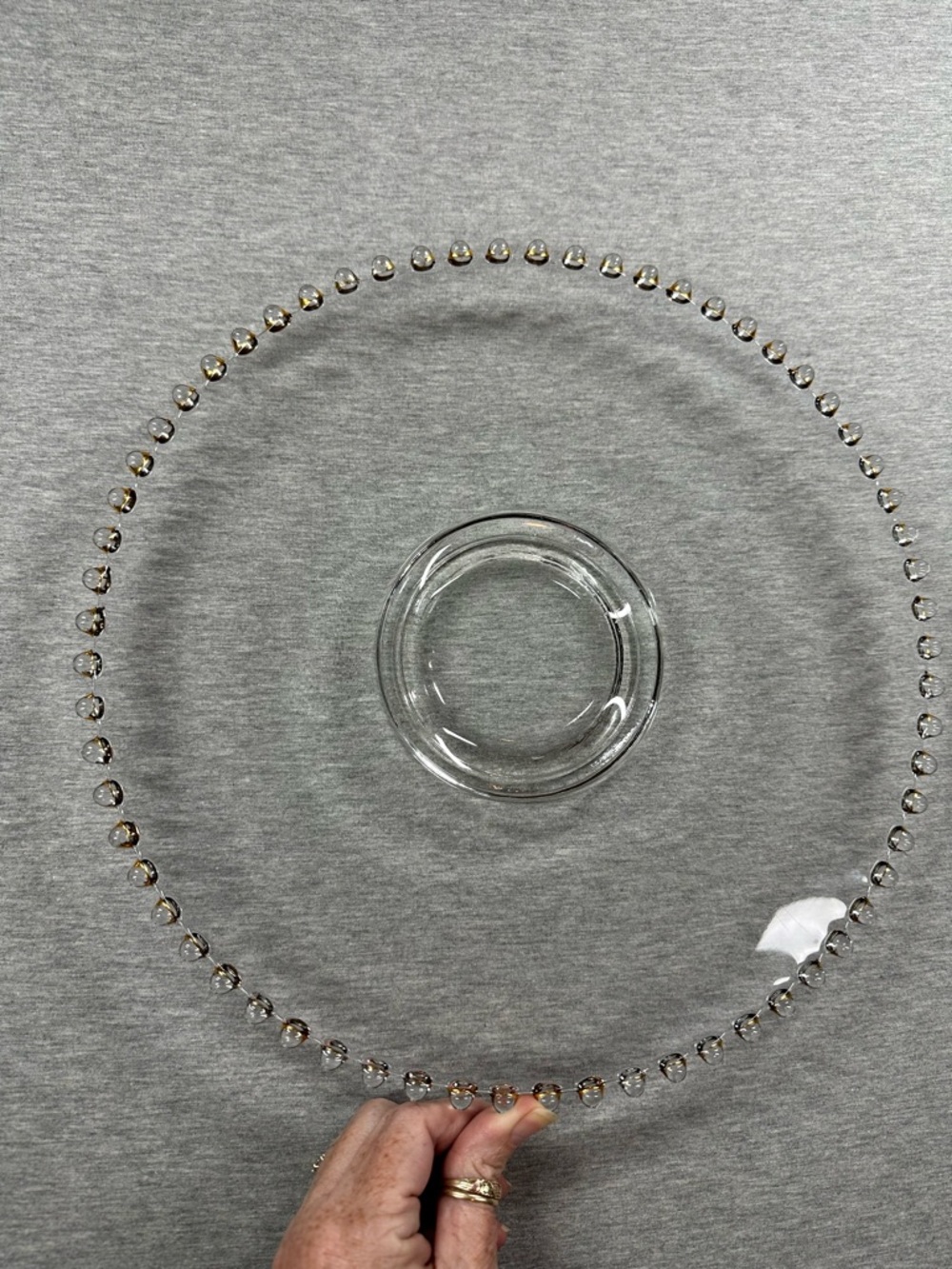 Antique Candlewick beaded glass serving dish tray lovers antique and vintage